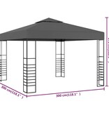 VidaXL Tuinpaviljoen 3x3 m antraciet