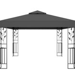 VidaXL Prieel met dubbel dak 3x4 m antraciet