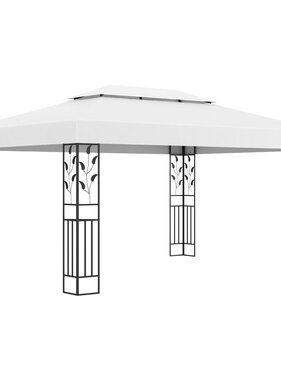 VidaXL Prieel met dubbel dak 3x4 m wit