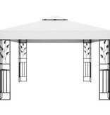VidaXL Prieel met dubbel dak 3x4 m wit