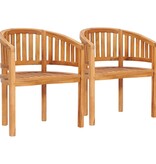 VidaXL Bananenstoelen 2 st massief teakhout