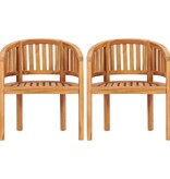 VidaXL Bananenstoelen 2 st massief teakhout