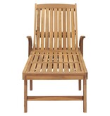 VidaXL Ligbed met tafel massief teakhout