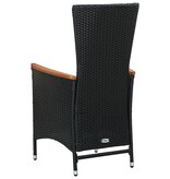 VidaXL 7-delige Tuinset poly rattan acaciahout zwart