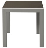 VidaXL Ligbedden 2 st met tafel staal en textileen zwart