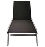 VidaXL Ligbed staal en textileen zwart