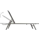 VidaXL Ligbed staal en textileen zwart