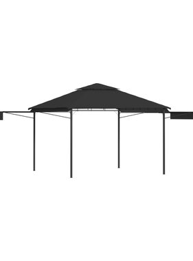 VidaXL Prieel met uitschuifbare daken 180 g/m² 3x3x2,75 m antraciet
