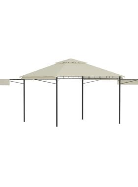 VidaXL Prieel met uitschuifbare daken 180 g/m² 3x3x2,75 m crème