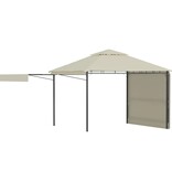 VidaXL Prieel met uitschuifbare daken 180 g/m² 3x3x2,75 m crème