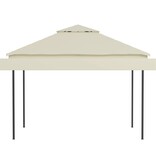 VidaXL Prieel met uitschuifbare daken 180 g/m² 3x3x2,75 m crème