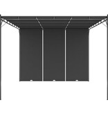 VidaXL Tuinprieel met zijgordijn 4x3x2,25 m antraciet