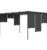 VidaXL Tuinprieel met zijgordijn 4x3x2,25 m antraciet