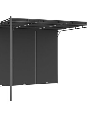 VidaXL Tuinprieel met zijgordijn 3x3x2,25 m antraciet