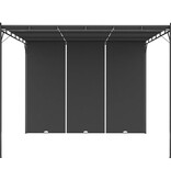 VidaXL Tuinprieel met zijgordijn 3x3x2,25 m antraciet