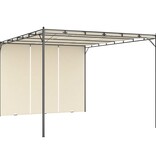 VidaXL Tuinprieel met zijgordijn 4x3x2,25 m crème