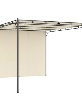 VidaXL Tuinprieel met zijgordijn 4x3x2,25 m crème
