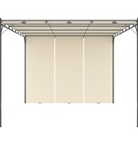 VidaXL Tuinprieel met zijgordijn 4x3x2,25 m crème