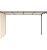 VidaXL Tuinprieel met zijgordijn 4x3x2,25 m crème