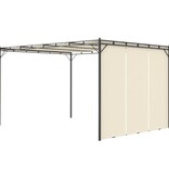 VidaXL Tuinprieel met zijgordijn 4x3x2,25 m crème