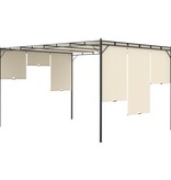 VidaXL Tuinprieel met zijgordijn 4x3x2,25 m crème