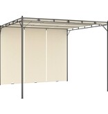 VidaXL Tuinprieel met zijgordijn 3x3x2,25 m crème