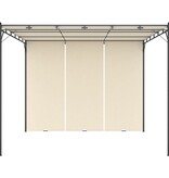 VidaXL Tuinprieel met zijgordijn 3x3x2,25 m crème