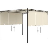 VidaXL Tuinprieel met zijgordijn 3x3x2,25 m crème