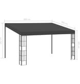 VidaXL Wandprieel 3x4 m stof antracietkleurig