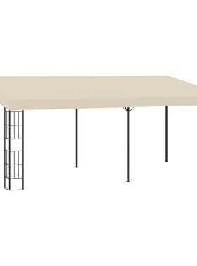 VidaXL Wandprieel 3x6 m stof crèmekleurig
