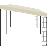VidaXL Wandprieel 3x6 m stof crèmekleurig
