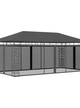 VidaXL Prieel met klamboe 6x3x2,73 m antraciet