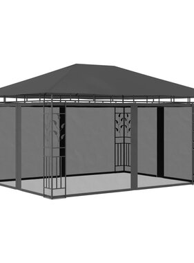 VidaXL Prieel met klamboe 180 g/m² 4x3x2,73 m antraciet