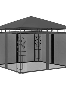 VidaXL Prieel met klamboe 180 g/m² 3x3x2,73 m antraciet