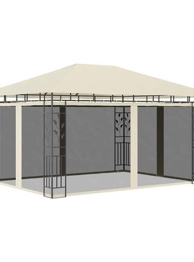 VidaXL Prieel met klamboe 180 g/m² 4x3x2,73 m crème