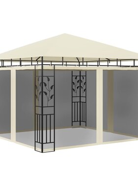 VidaXL Prieel met klamboe 180 g/m² 3x3x2,73 m crème