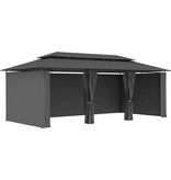 VidaXL Prieel met gordijnen 600x298x270 cm antraciet