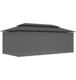 VidaXL Prieel met gordijnen 600x298x270 cm antraciet