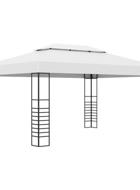 VidaXL Tuinprieel 4x3x2,7 m gepoedercoat staal wit