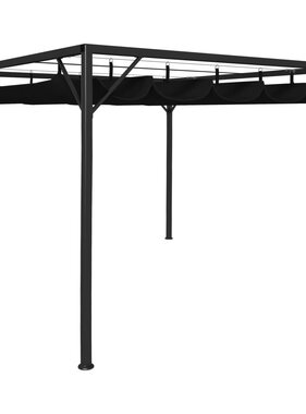 VidaXL Tuinprieel met uittrekbaar dak 3x3 m antraciet