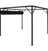 VidaXL Tuinprieel met uittrekbaar dak 3x3 m antraciet