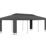 VidaXL Prieel met dubbel dak 3x6 m antraciet