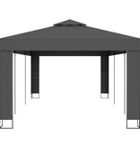 VidaXL Prieel met dubbel dak 3x6 m antraciet