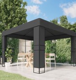 VidaXL Prieel met dubbel dak 3x3 m antraciet