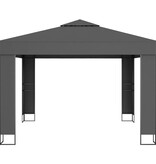 VidaXL Prieel met dubbel dak 3x3 m antraciet
