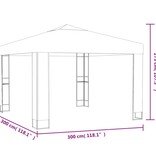 VidaXL Prieel met dubbel dak 3x3 m antraciet