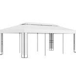 VidaXL Prieel met dubbel dak 3x6 m wit