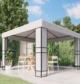 VidaXL Prieel met dubbel dak 3x3 m wit