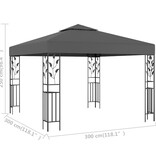 VidaXL Prieel 3x3 m antraciet