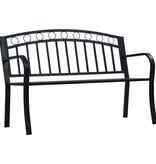 VidaXL Tuinbank 125 cm staal zwart